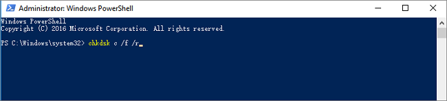 chkdsk /f /r