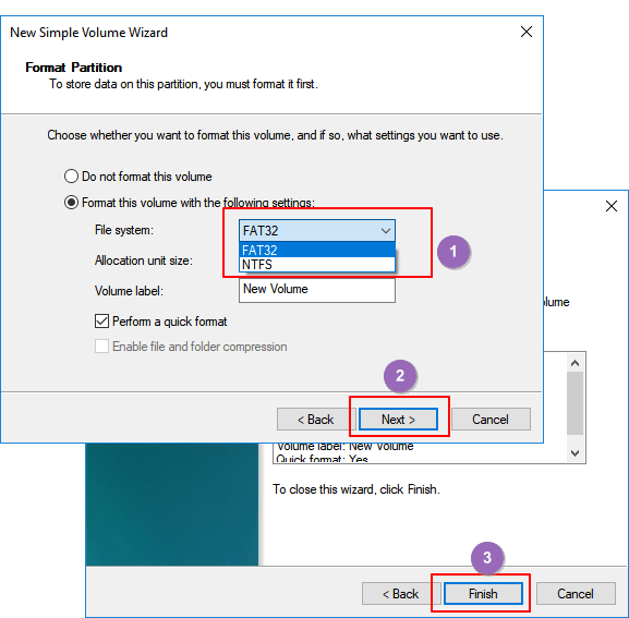 Create FAT32 USB partition.