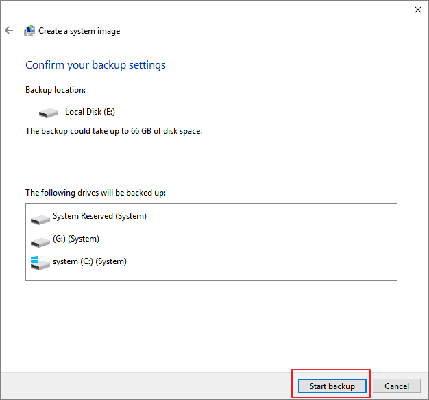 Create system image of Windows 11/10/8/7 to USB.