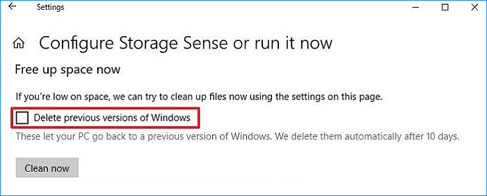 Удаление Windows.old используя Память