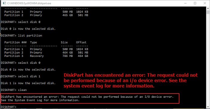 Исправить ошибку устройства ввода-вывода в DiskPart в Windows 10