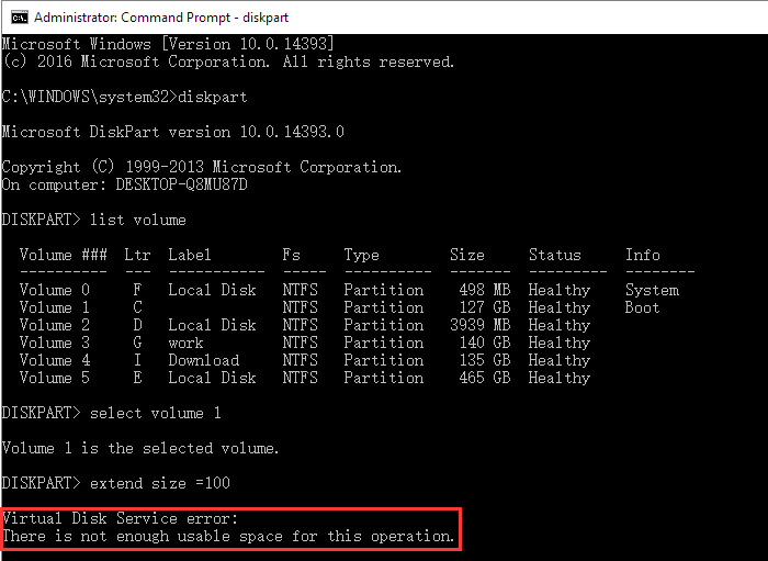 extend c drive using cmd