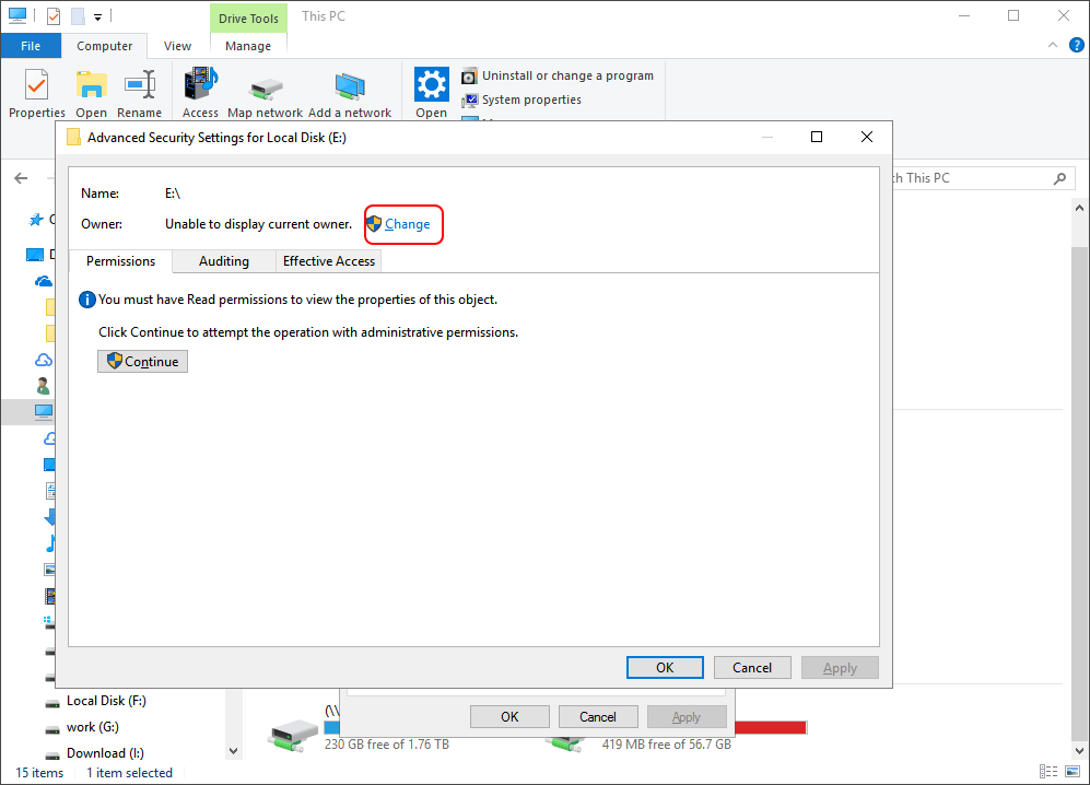 fix drive is not accesible access is denied - step 3