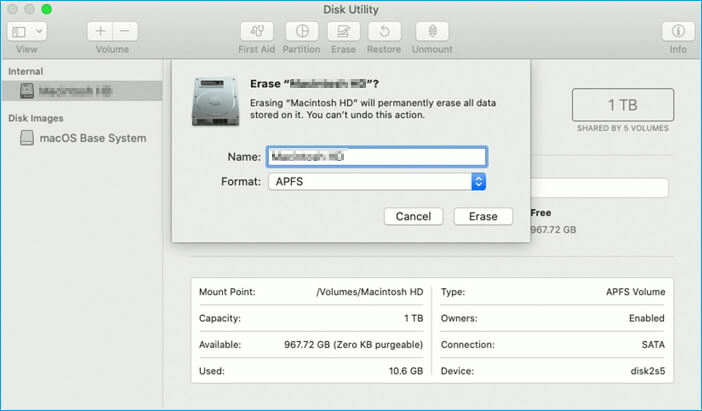 как отформатировать ssd для установки mac os