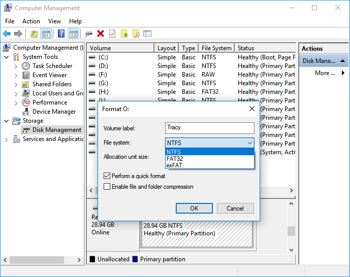 Как поменять файловую систему на внешнем hdd