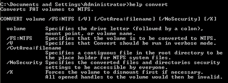 Преобразование FAT в NTFS