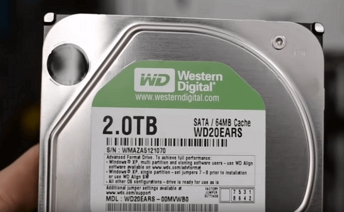 Open the new hard drive.