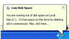 Windows XP c drive is out of space