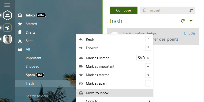 интерфейс maildbird