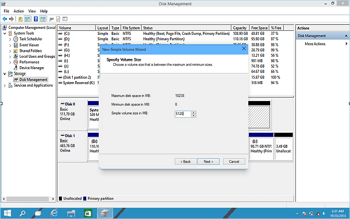 Windows 10 disk management