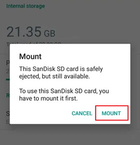 Mount SD Card to make it detectable on Android phone