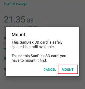 mount sd card to make it detectable on android phone