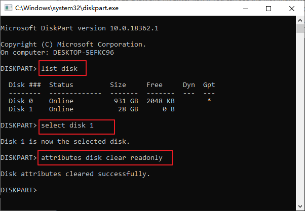 Снять защиту от записи с SD-карты с помощью cmd