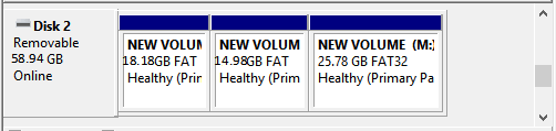 Split large USB to FAT32 partitions.