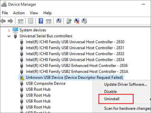 uninstall and reinstall the device driver to fix the device is not ready