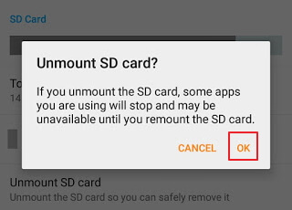 unmount sd card