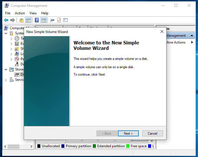 Fix USB drive not showing up in Windows 10 - Create New Volume