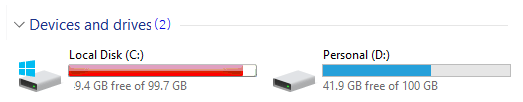 Windows 10 C drive out of space
