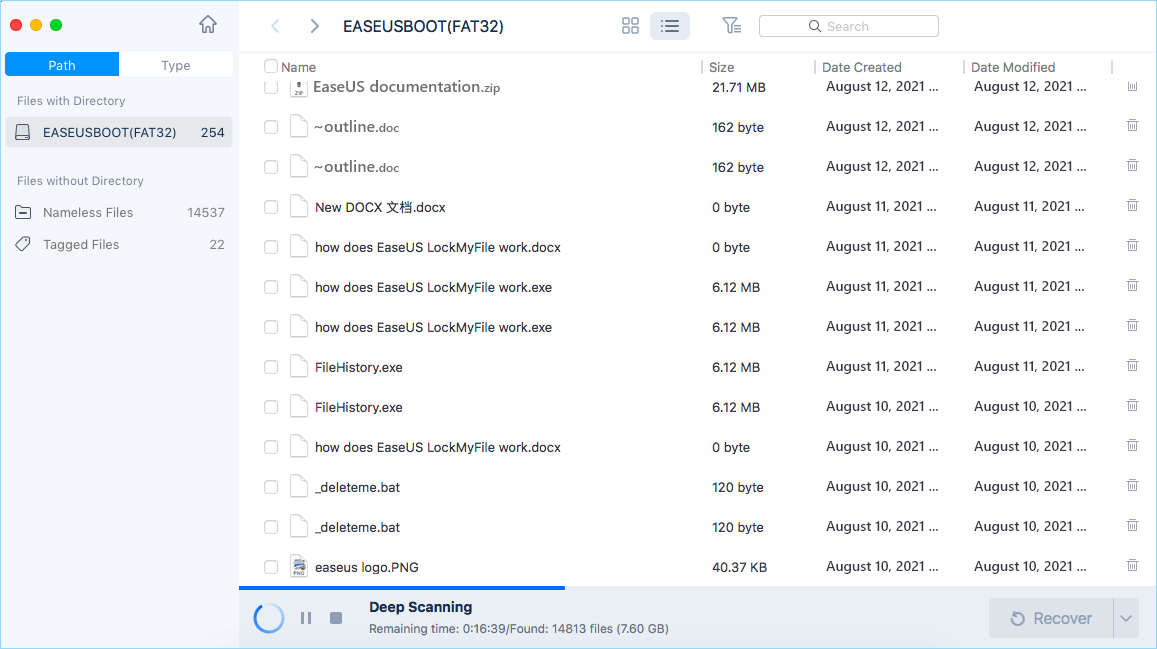 recover card data step 2