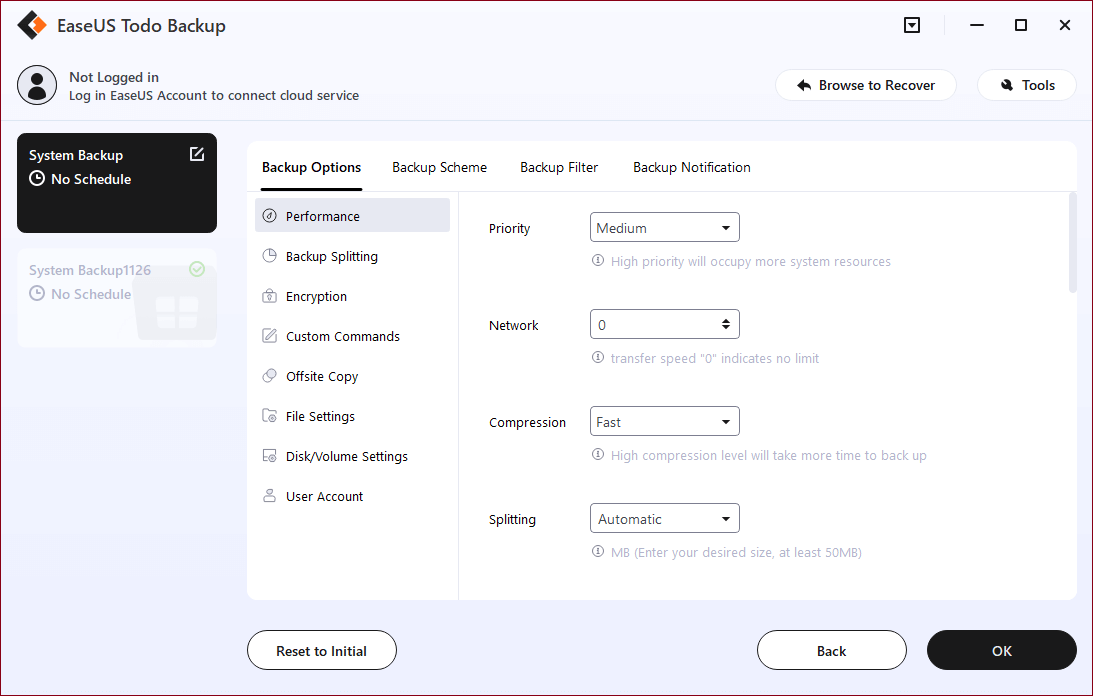 backup options and schemes