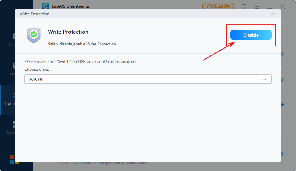 Disable Write Protection from storage devices.